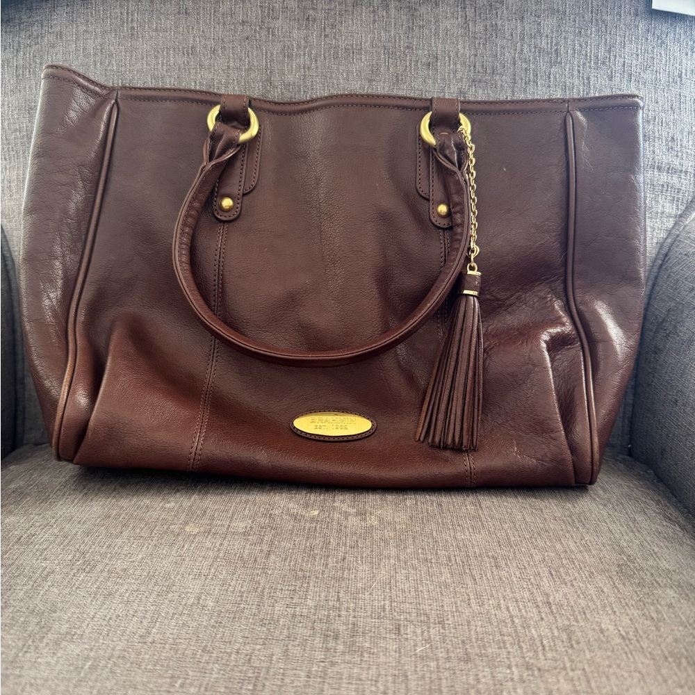Brahmin Brown Leather Satchel Bag